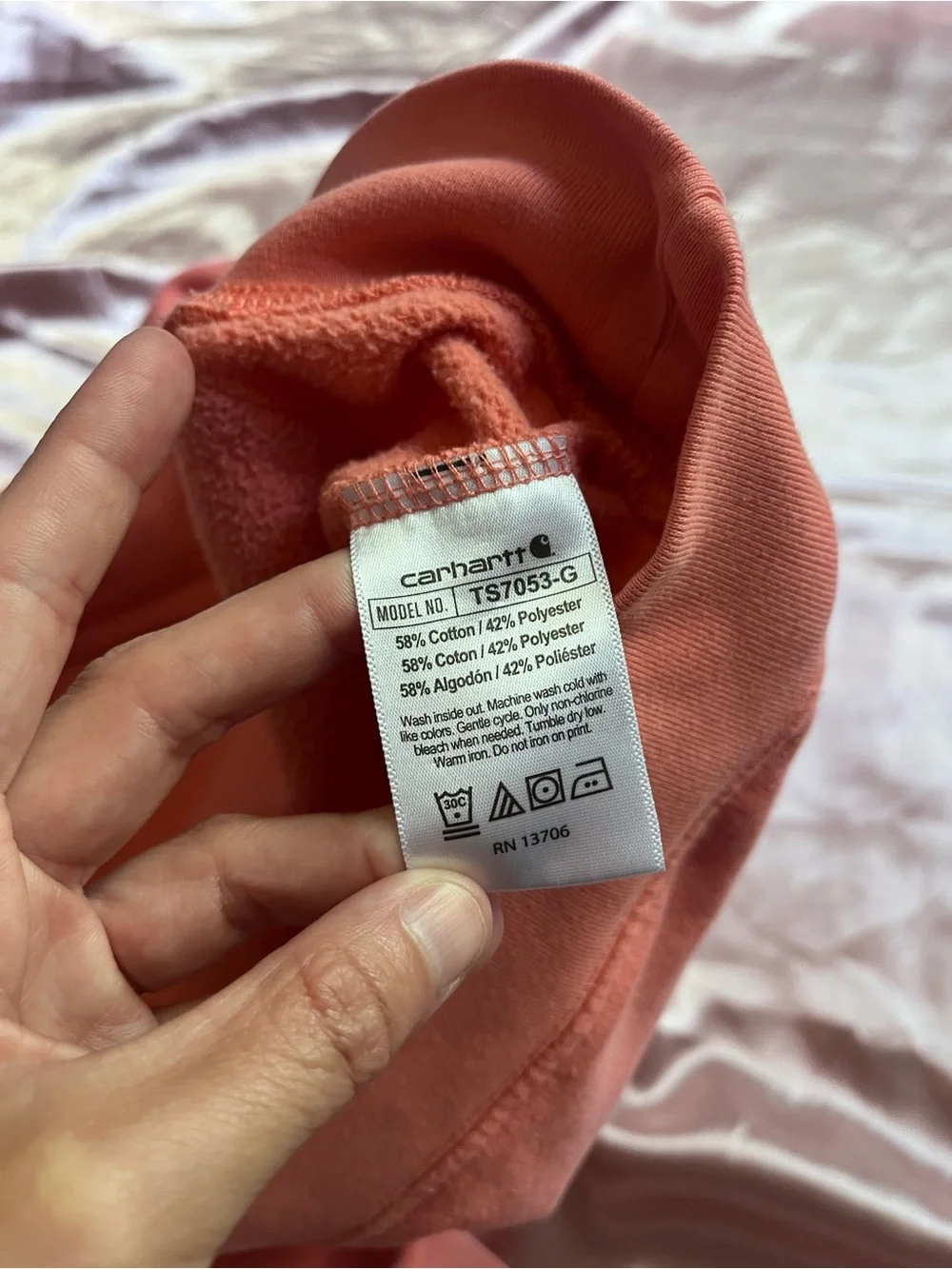 Carhartt Pink Coral Pullover Hoodie